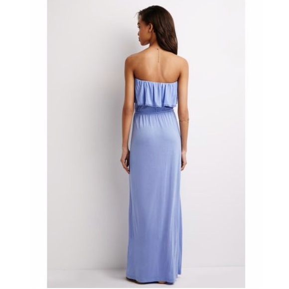 Strapless Flounce Maxi Dress Periwinkle 